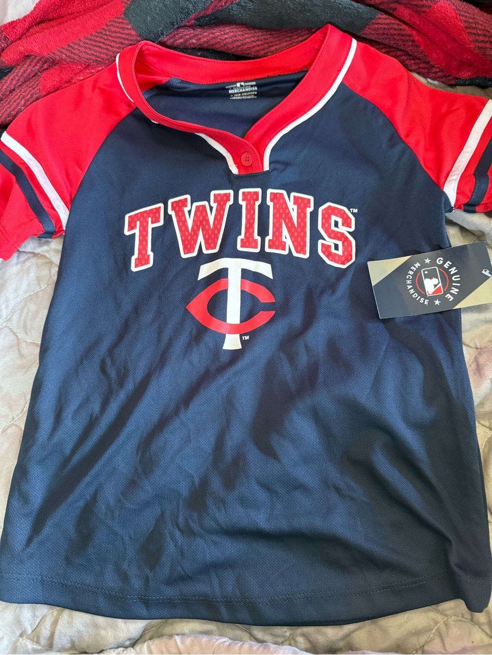 Minnesota Twins Kids Short-Sleeve Baseball Jersey - Navy/Red